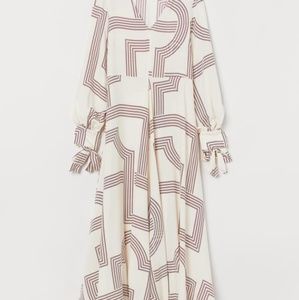 Natural white/red patterned dress